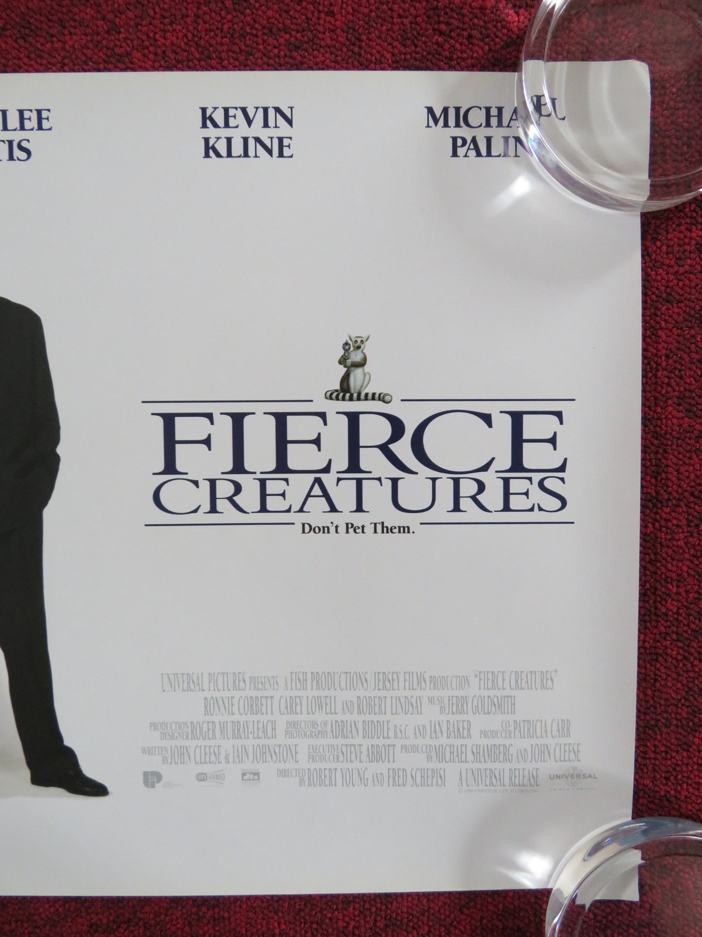 FIERCE CREATURES UK MINI QUAD POSTER JOHN CLEESE JAMIE LEE CURTIS 1997