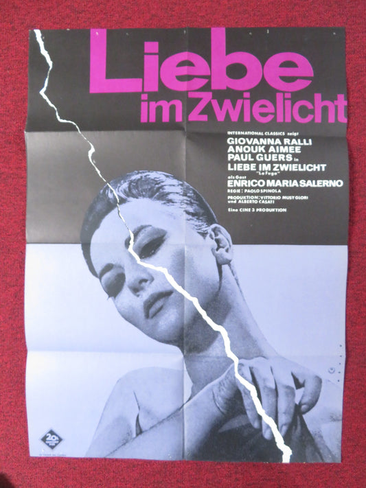 LA FUGA GERMAN A1 POSTER FOLDED GIOVANNA RALLI ANOUK AIMEE 1967