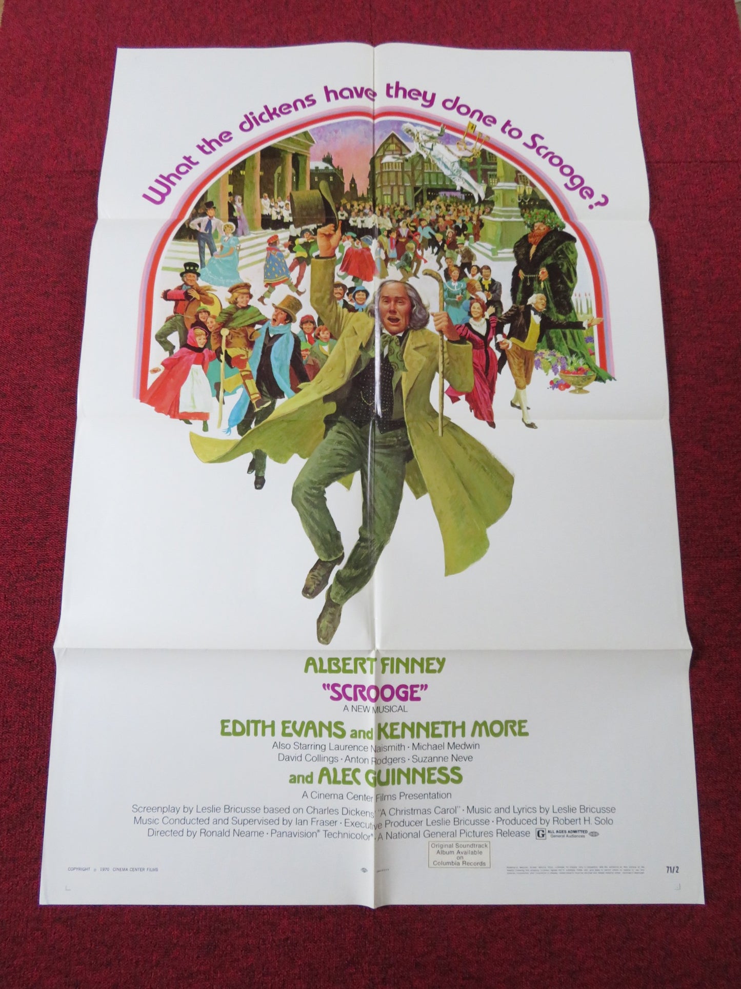 SCROOGE FOLDED US ONE SHEET POSTER ALBERT FINNEY EDITH EVANS 1970