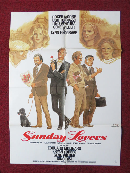 SUNDAY LOVERS GERMAN A1 POSTER FOLDED ROGER MOORE LINO VENTURA 1980