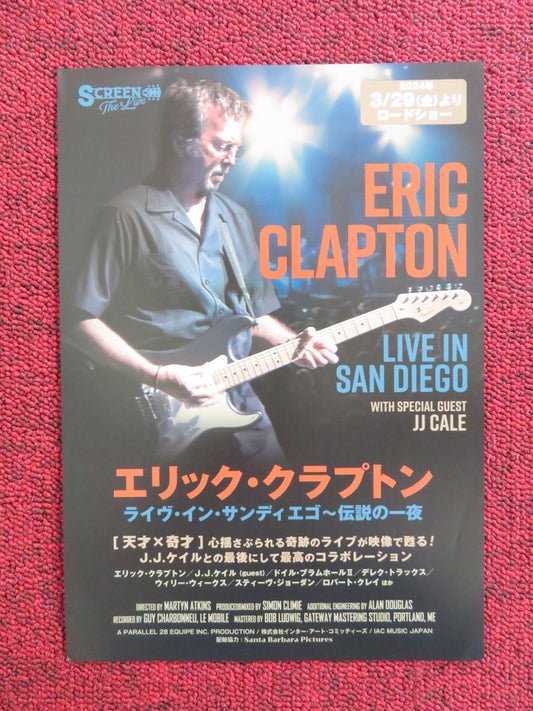 ERIC CLAPTON LIVE IN SAN DIEGO JAPANESE CHIRASHI (B5) POSTER CLAPTON CALE 2024