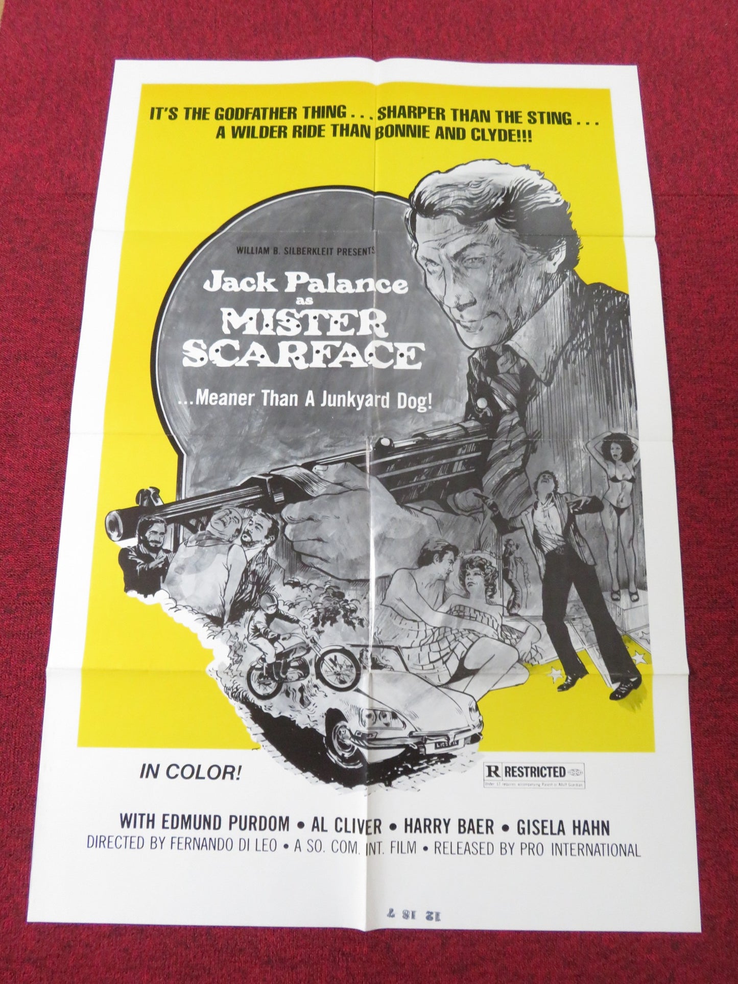 MISTER SCARFACE FOLDED US ONE SHEET POSTER JACK PALANCE AL CLIVER 1977