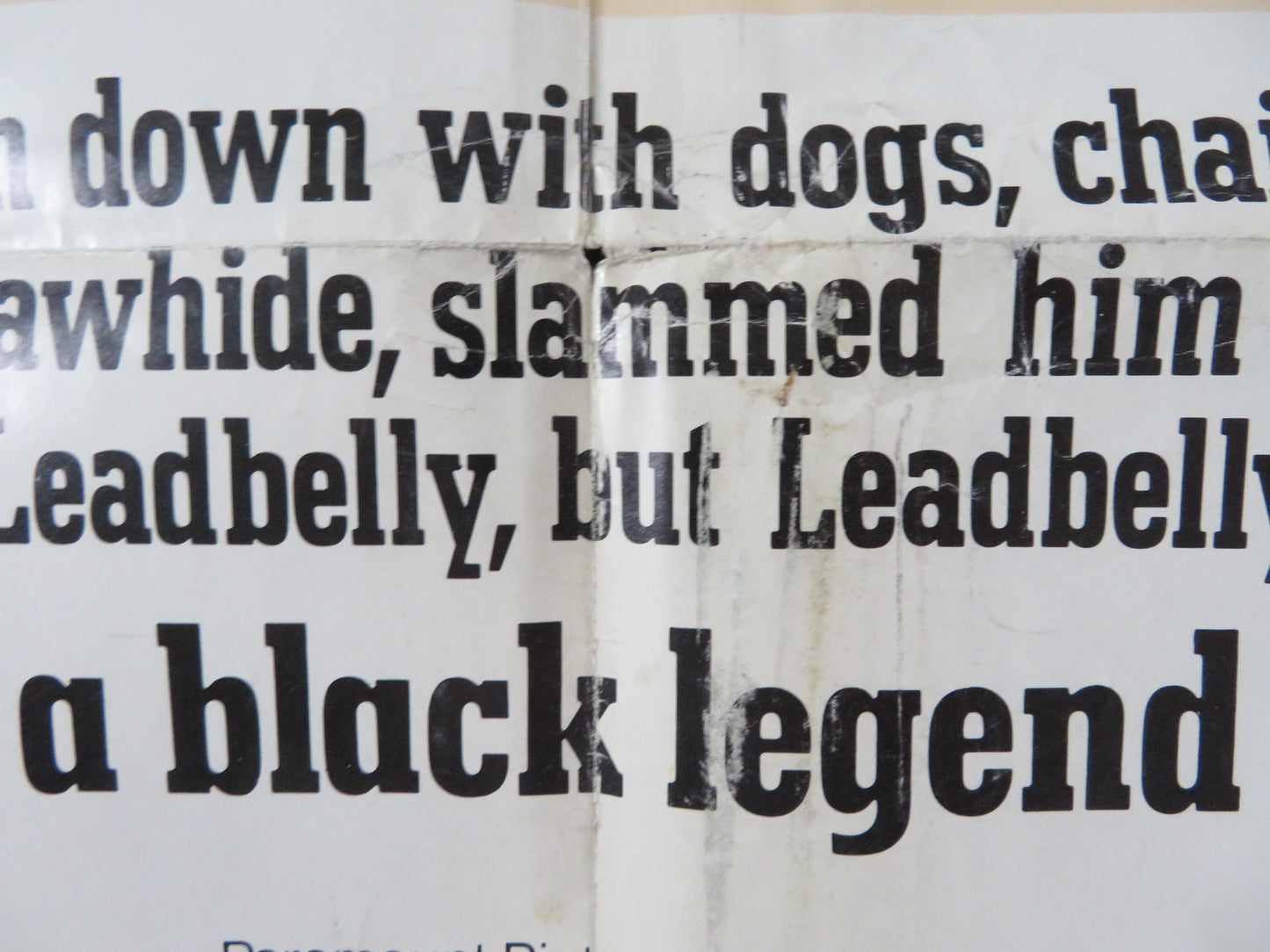 LEADBELLY FOLDED US ONE SHEET POSTER ROGER E. MOSLEY JAMES BRODHEAD 1976