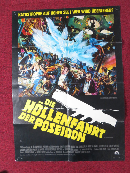 THE POSEIDON ADVENTURE GERMAN A1 POSTER FOLDED GENE HACKMAN ERNEST BORGNINE 1973