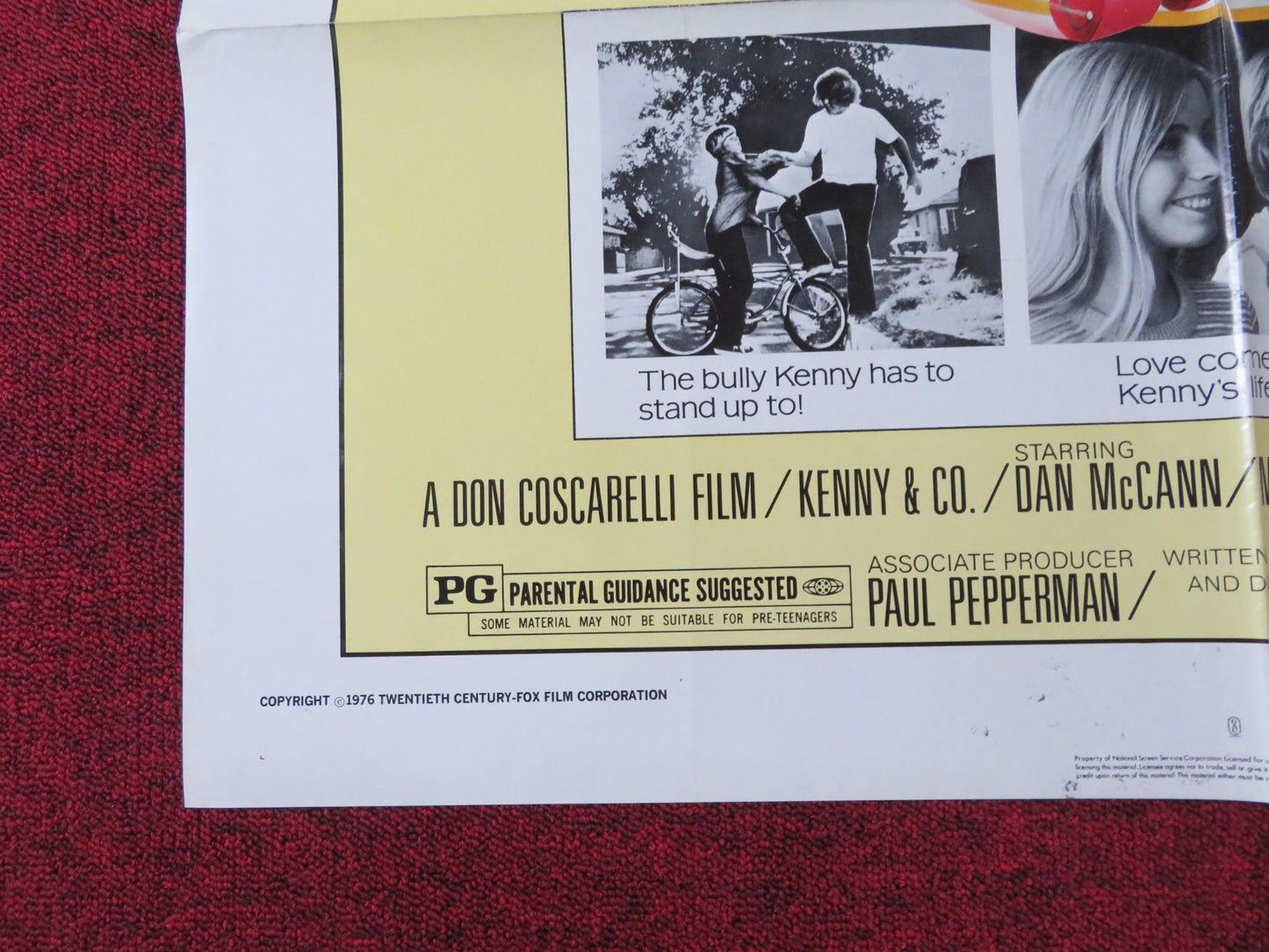 KENNY & CO FOLDED US ONE SHEET POSTER DAN MCCANN MICHAEL BALDWIN 1976