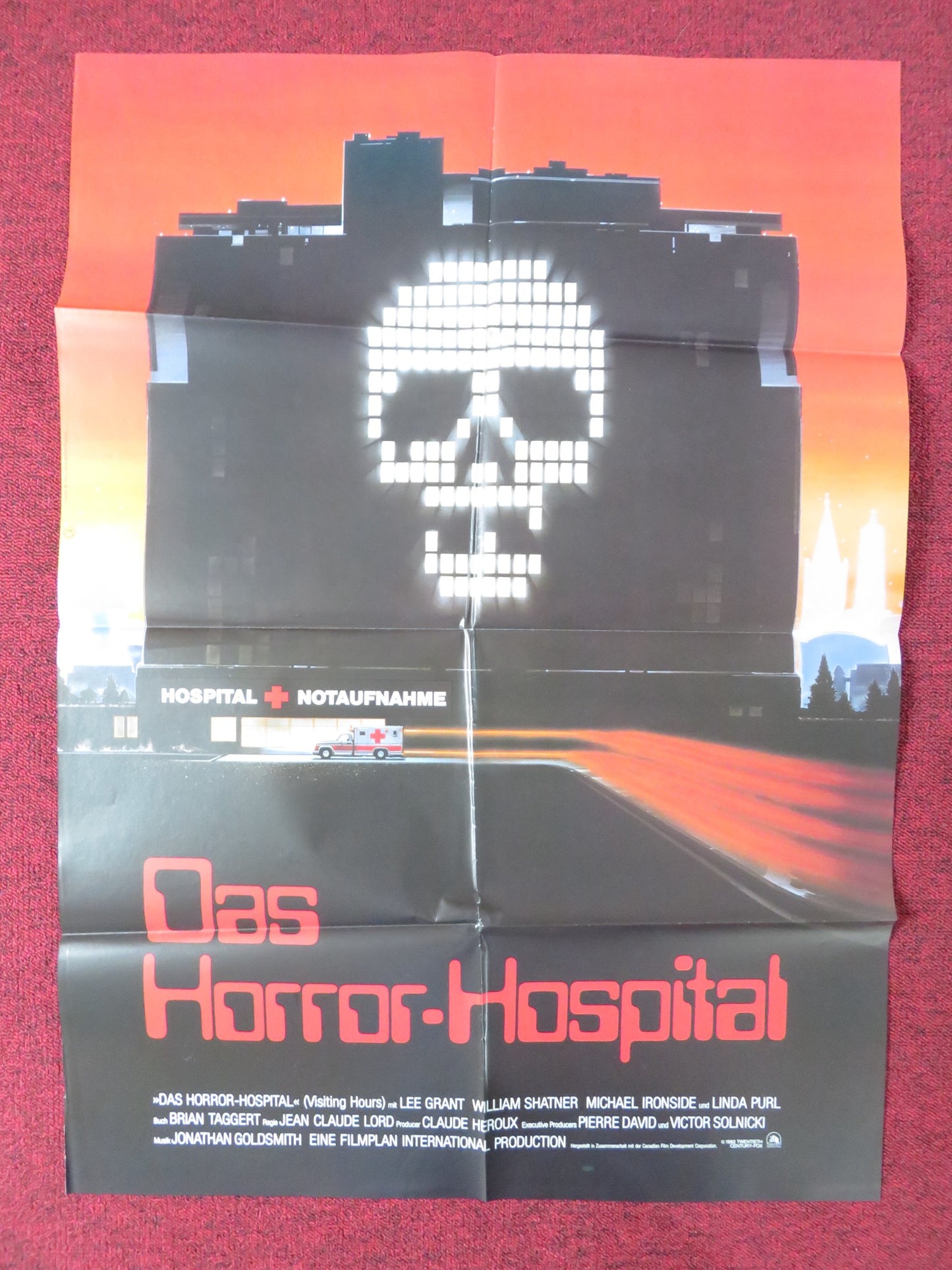 VISITING HOURS GERMAN A1 POSTER FOLDED MICHAEL IRONSIDE LEE GRANT 1982