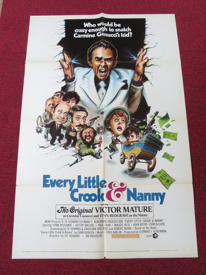 EVERY LITTLE CROOK AND NANNY FOLDED US ONE SHEET POSTER LYNN REDGRAVE 1972