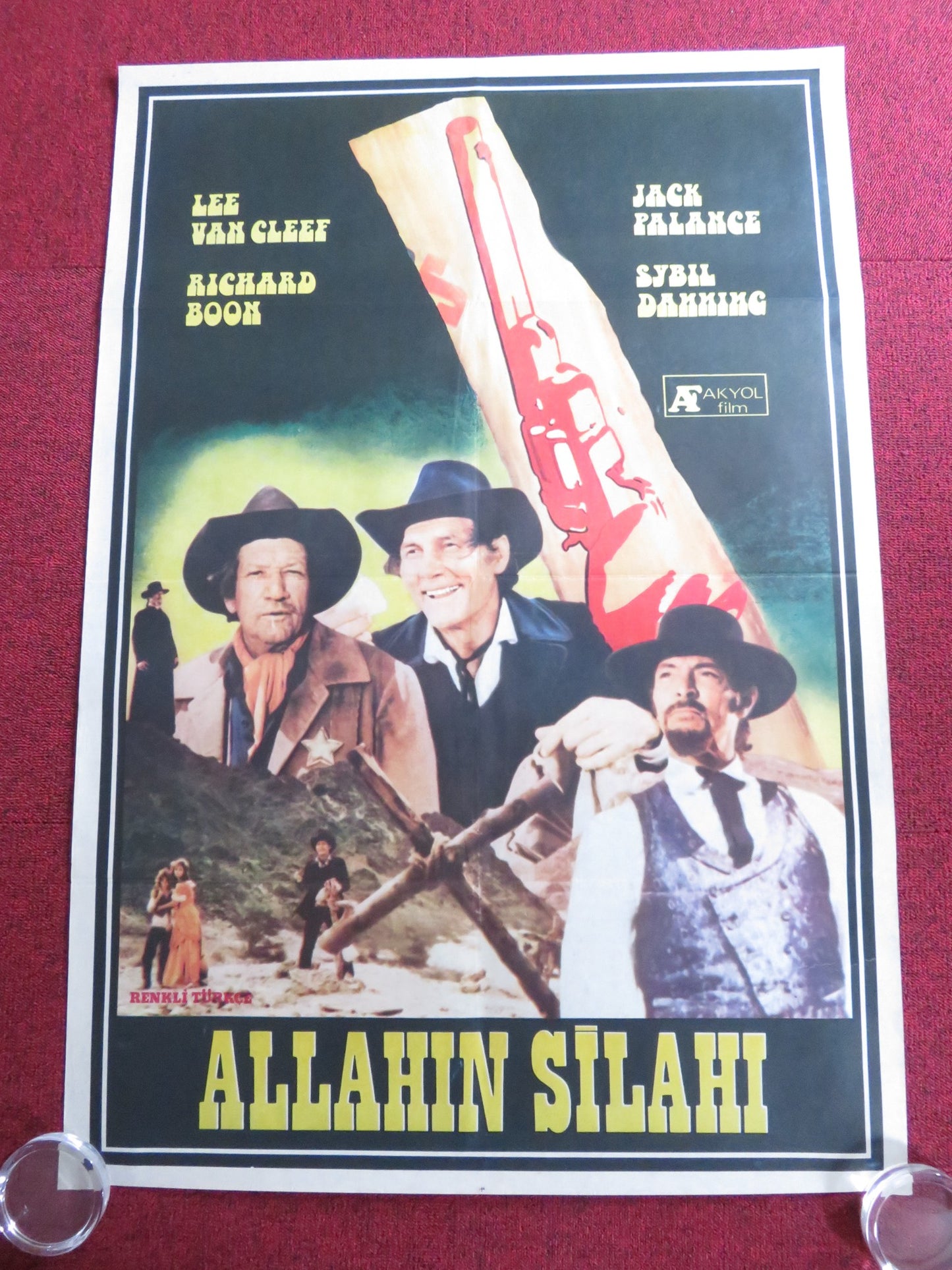 GOD'S GUN TURKISH POSTER ROLLED JACK PALANCE LEE VAN CLEEF 1976