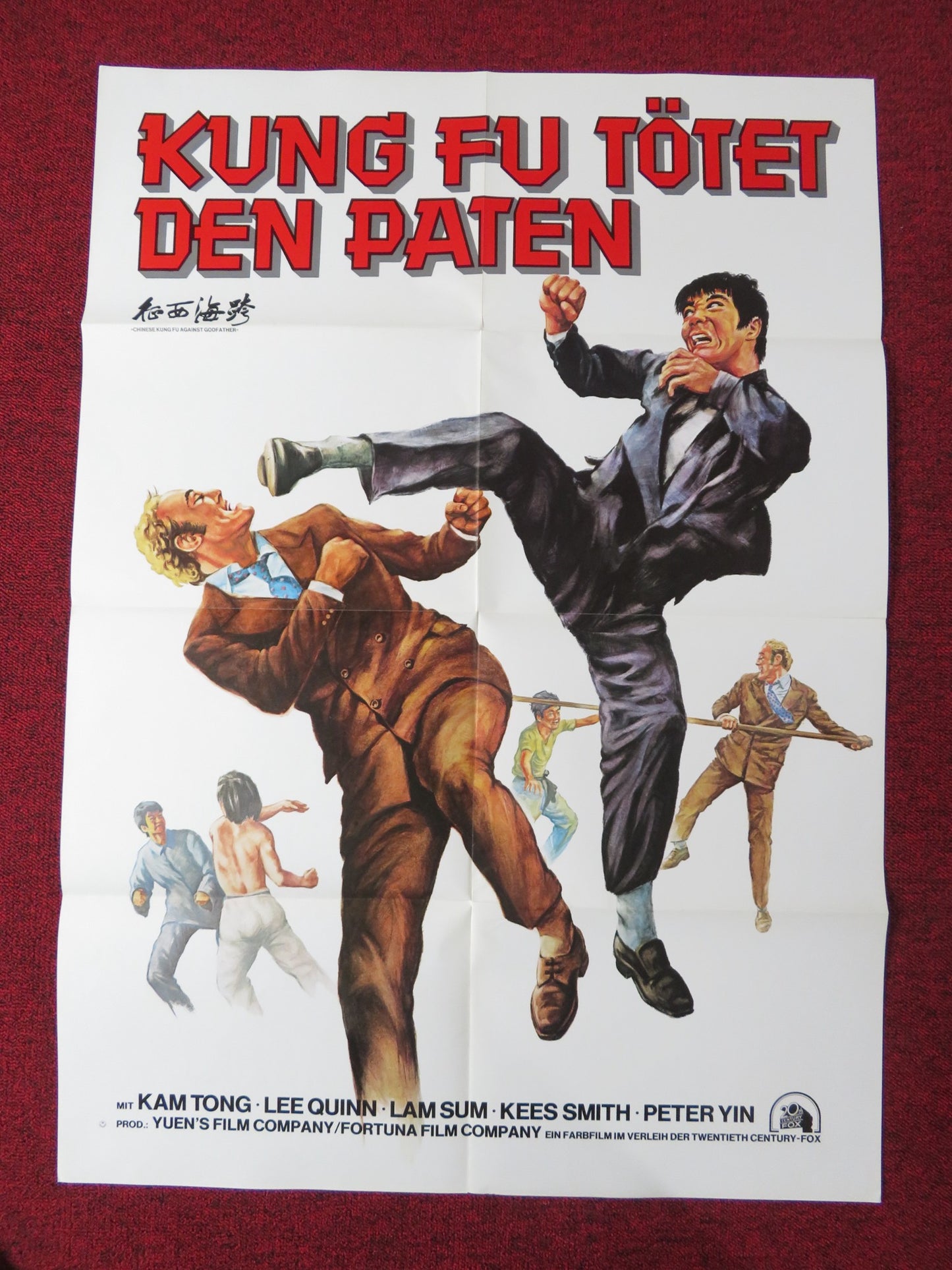 FIST OF FURY IN CHINA GERMAN A1 POSTER FOLDED CLIFF LOK JAN WILLEM STOKER 1976