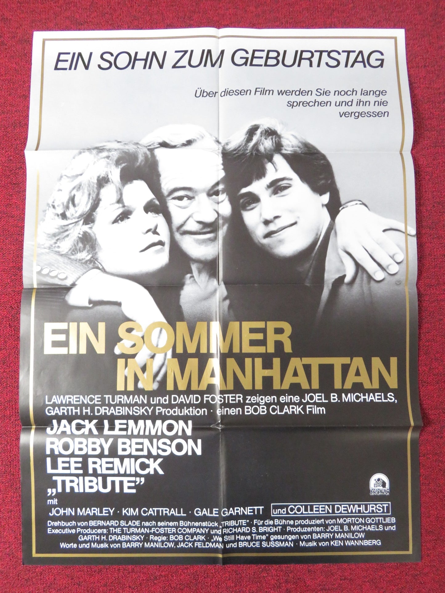 TRIBUTE GERMAN A1 POSTER FOLDED JACK LEMMON BOBBY BENSON 1981