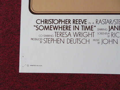 SOMEWHERE IN TIME FOLDED US ONE SHEET POSTER CHRISTOPHER REEVE JANE SEYMOUR 1980