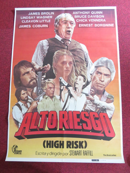 HIGH RISK SPANISH POSTER ROLLED JAMES BROLIN ANTHONY QUINN 1981