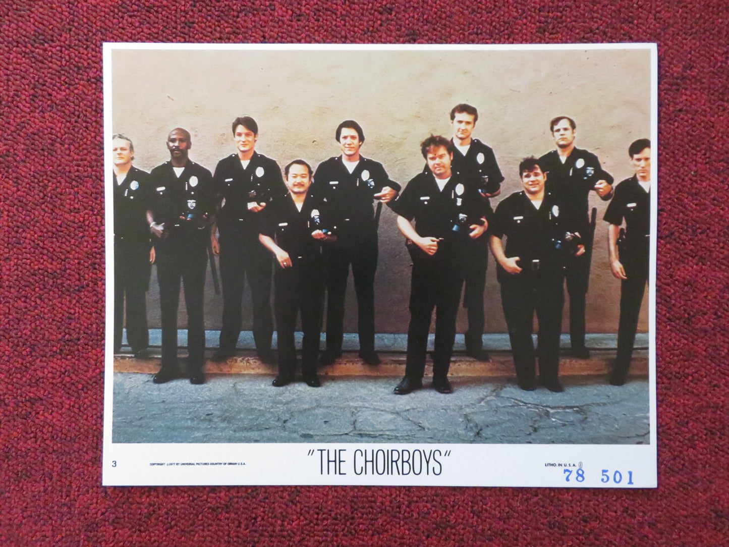 THE CHOIRBOYS -3  LOBBY CARD CHARLES DURNING PERRY KING 1978