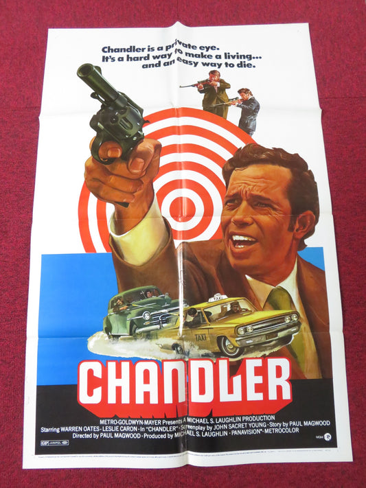 CHANDLER FOLDED US ONE SHEET POSTER WARREN OATES LESLIE CARON 1971