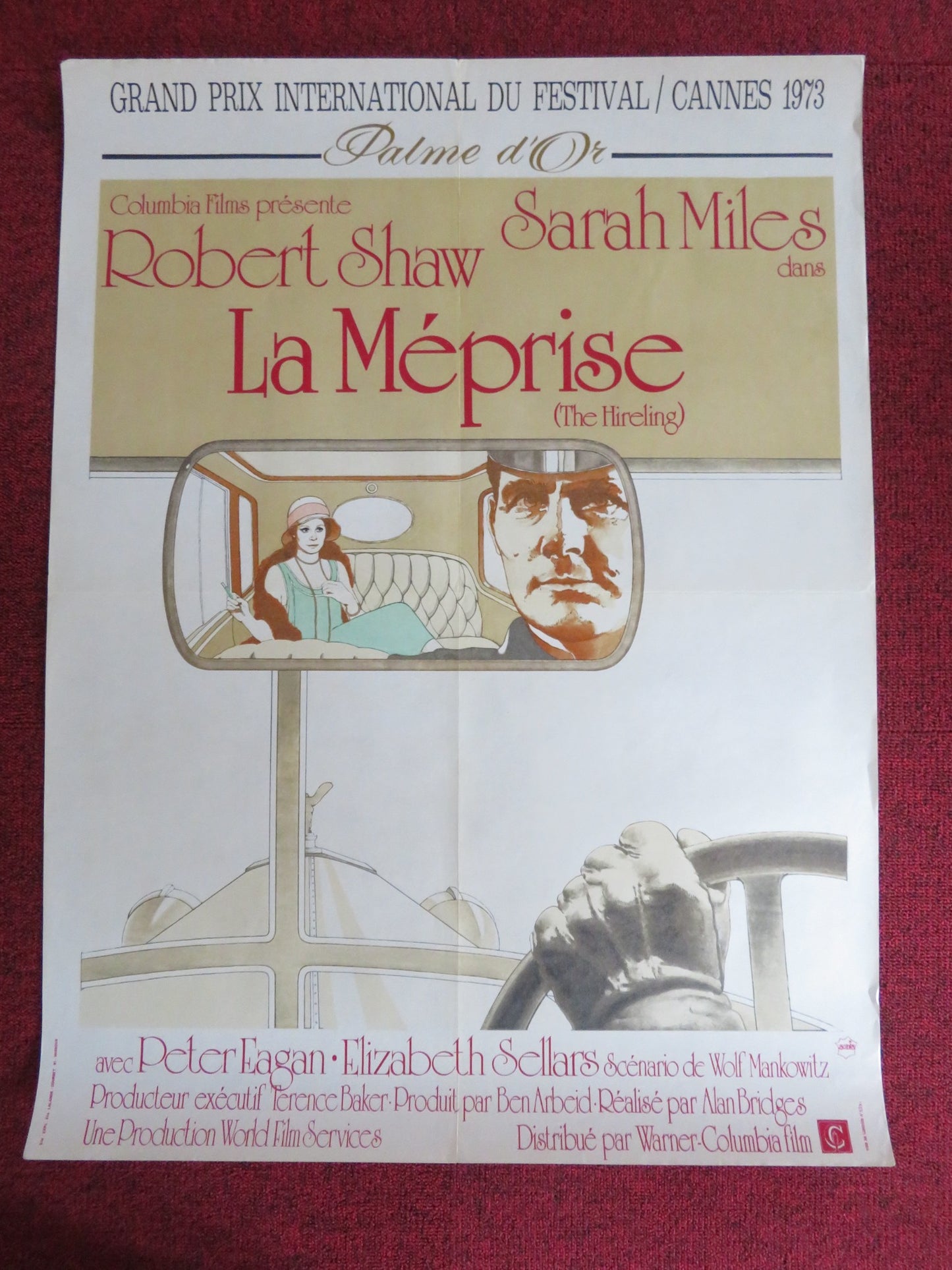 THE HIRELING FRENCH POSTER ROLLED ROBERT SHAW SARAH MILES 1973