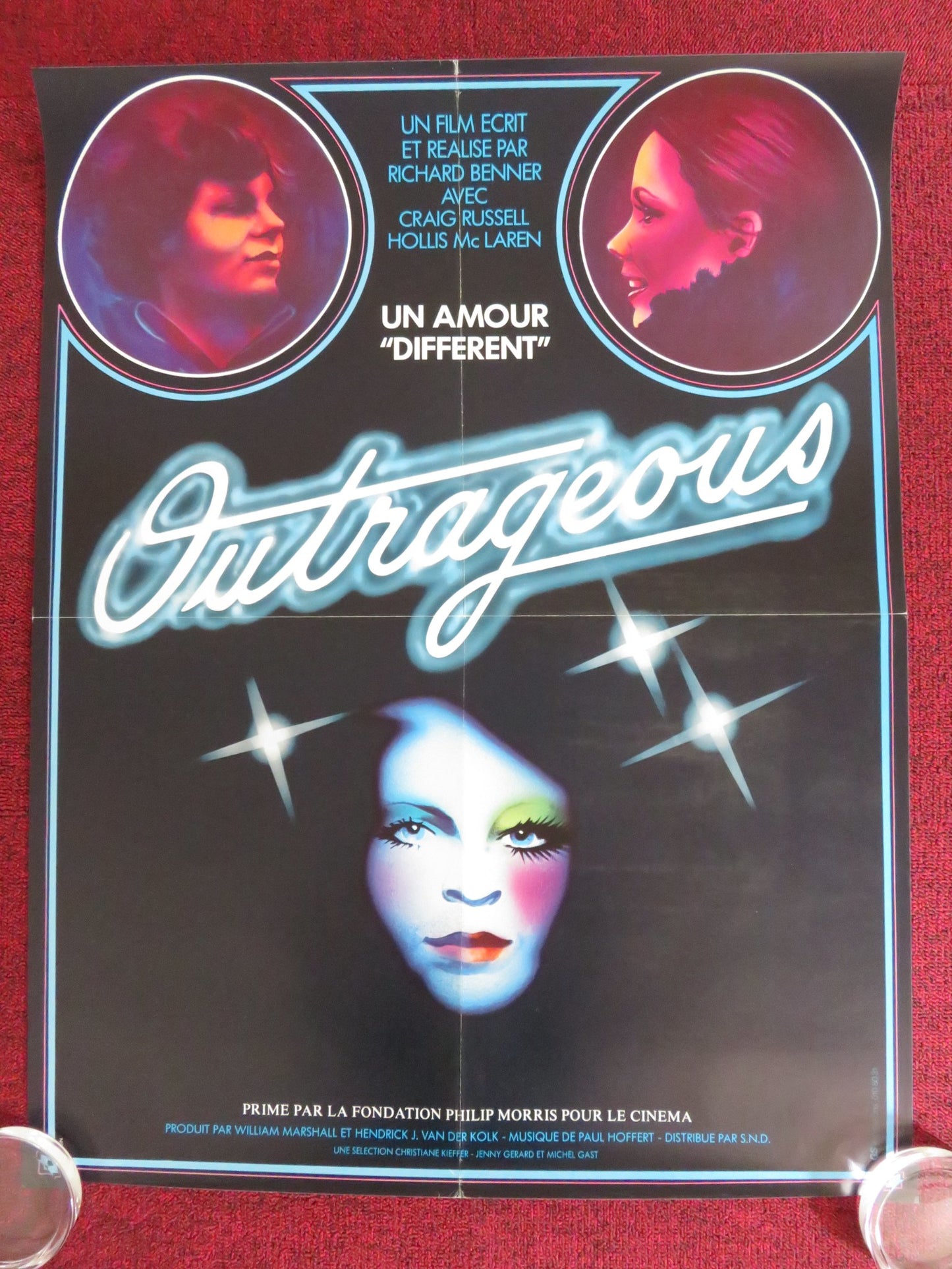 OUTRAGEOUS! FRENCH POSTER ROLLED CRAIG RUSSEL HOLLIS MCLAREN 1978