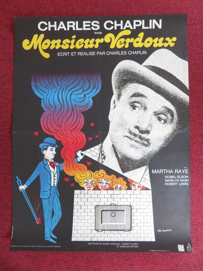 MONSIEUR VERDOUX FRENCH POSTER ROLLED CHARLES CHAPLIN MADY CORRELL R1973