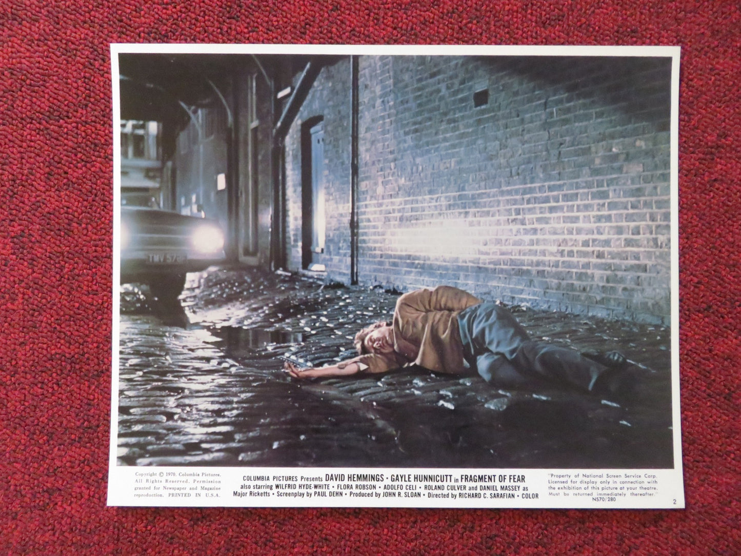 FRAGMENT OF FEAR -2  LOBBY CARD DAVID HEMMINGS GAYLE  HUNNICUTT 1970