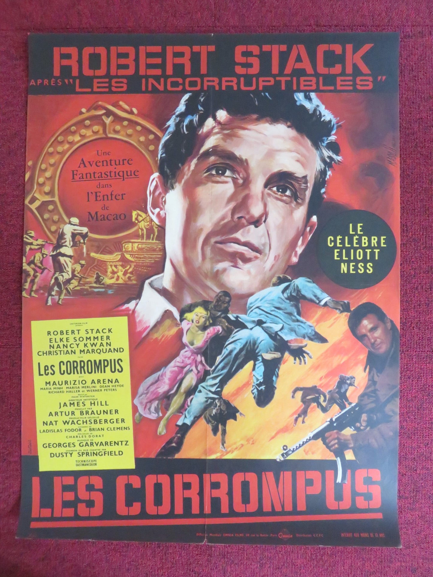 THE CORRUPT ONES FRENCH POSTER ROLLED ROBERT STACK ELKE SOMMER 1967