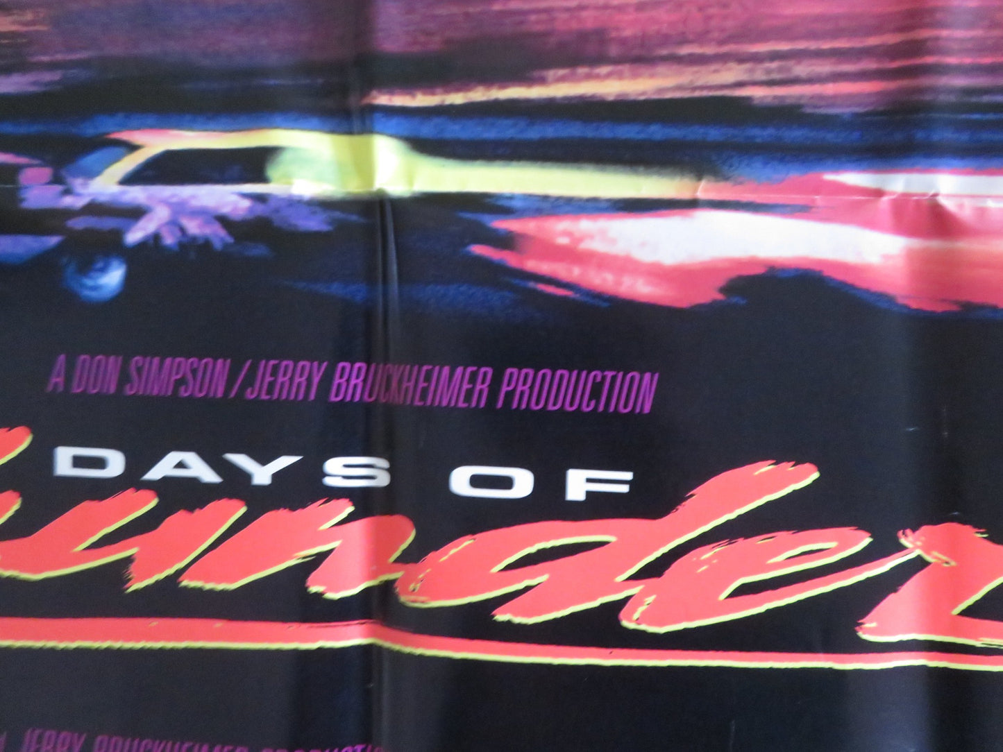 DAYS OF THUNDER FOLDED US ONE SHEET POSTER TOM CRUISE ROBERT DUVALL 1990