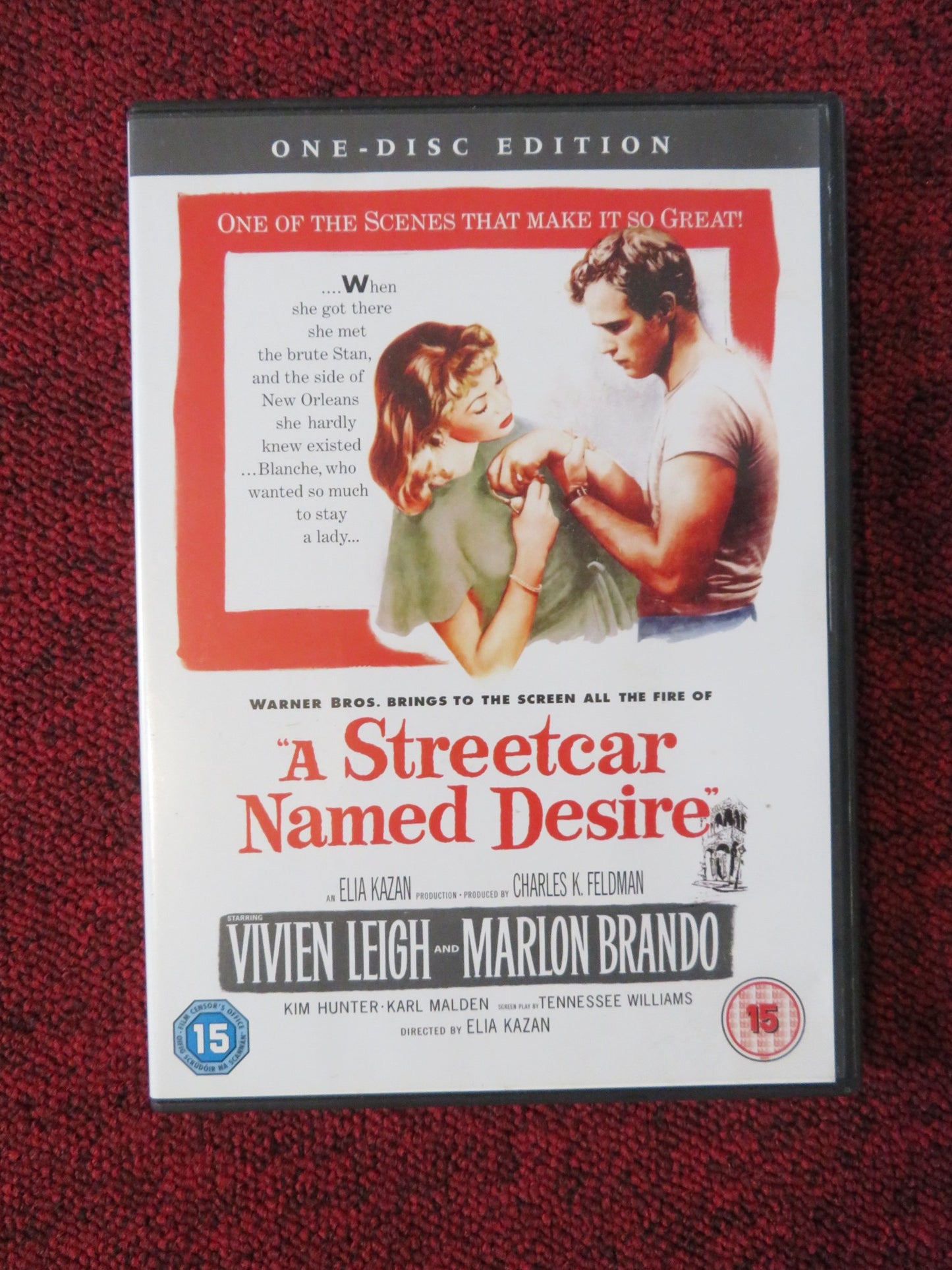 A STREETCAR NAMED DESIRE - ONE DISC EDITION (DVD) MARLON BRANDO 1951 REGION 2