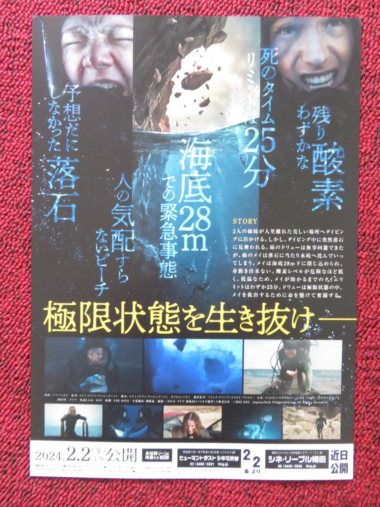 THE DIVE JAPANESE CHIRASHI (B5) POSTER LOUISA KRAUSE SOPHIE LOWE 2023