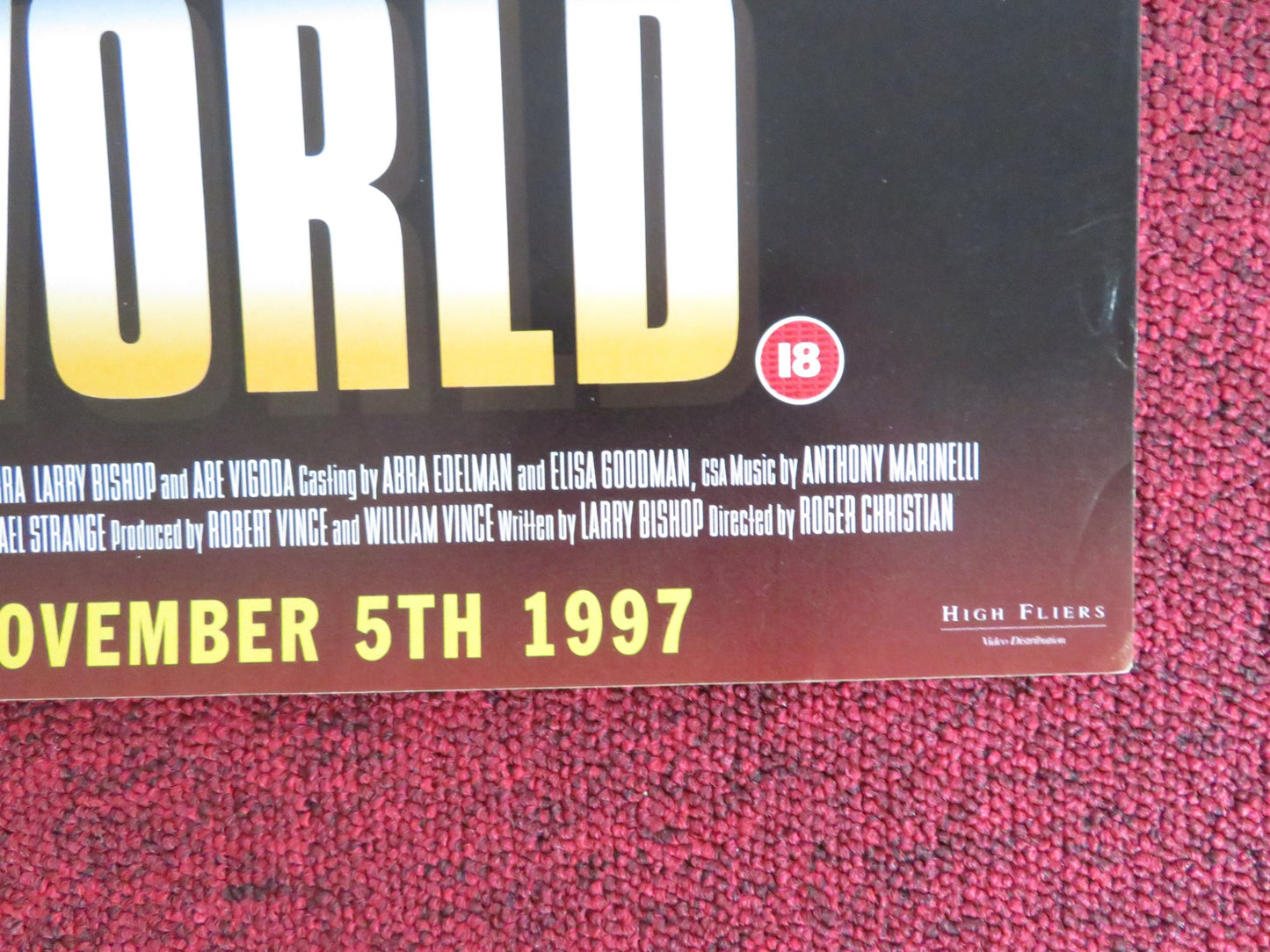 UNDERWORLD VHS VIDEO POSTER DENIS LEARY JOE MANTEGNA 1997