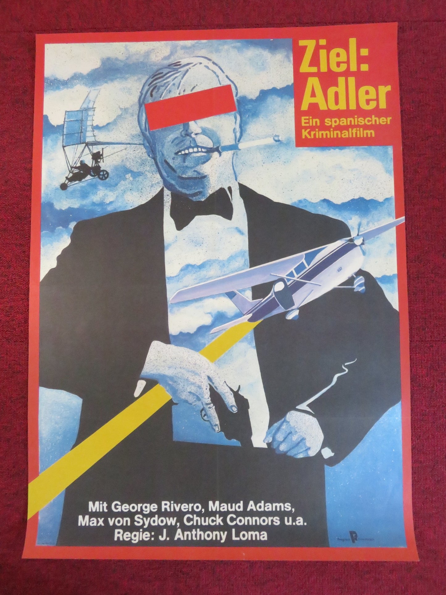 TARGET EAGLE GERMAN POSTER ROLLED JORGE RIVERO MAUD ADAMS MAX VON SYDOW 1982