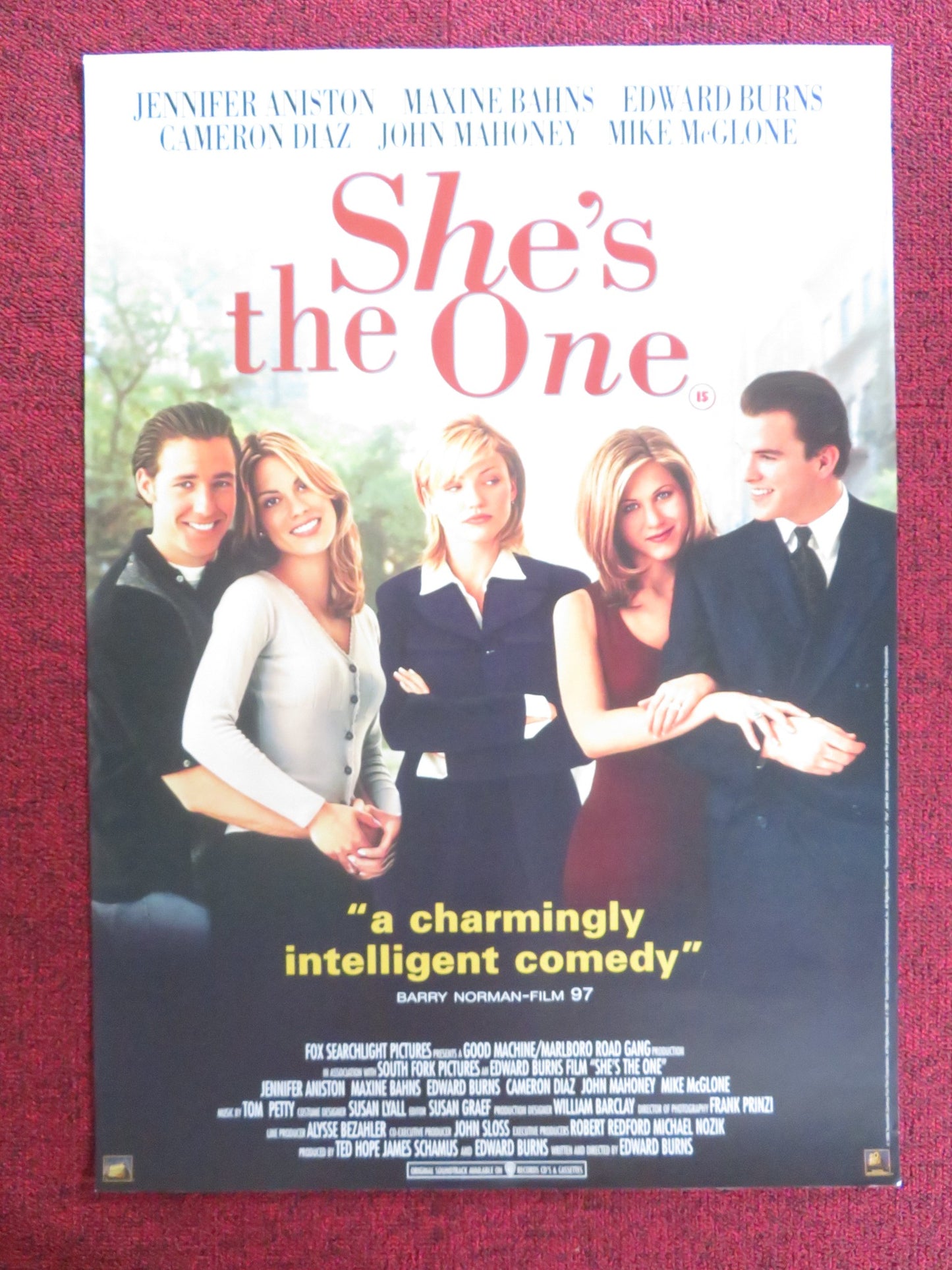 SHE'S THE ONE VHS VIDEO POSTER JENNIFER ANISTON CAMERON DIAZ 1996