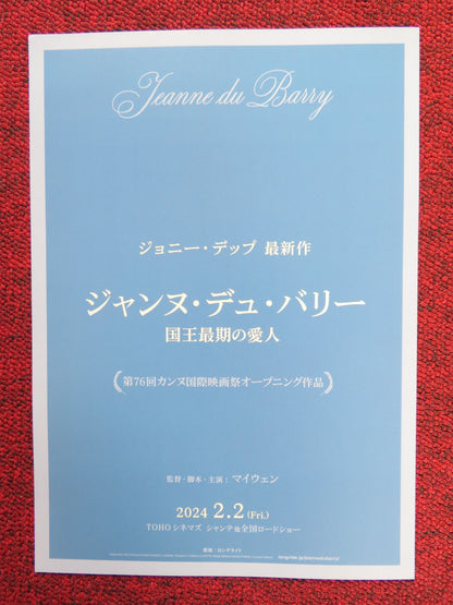 JEANNE DU BARRY - B JAPANESE CHIRASHI (B5) POSTER JOHNNY DEPP MAIWENN 2023