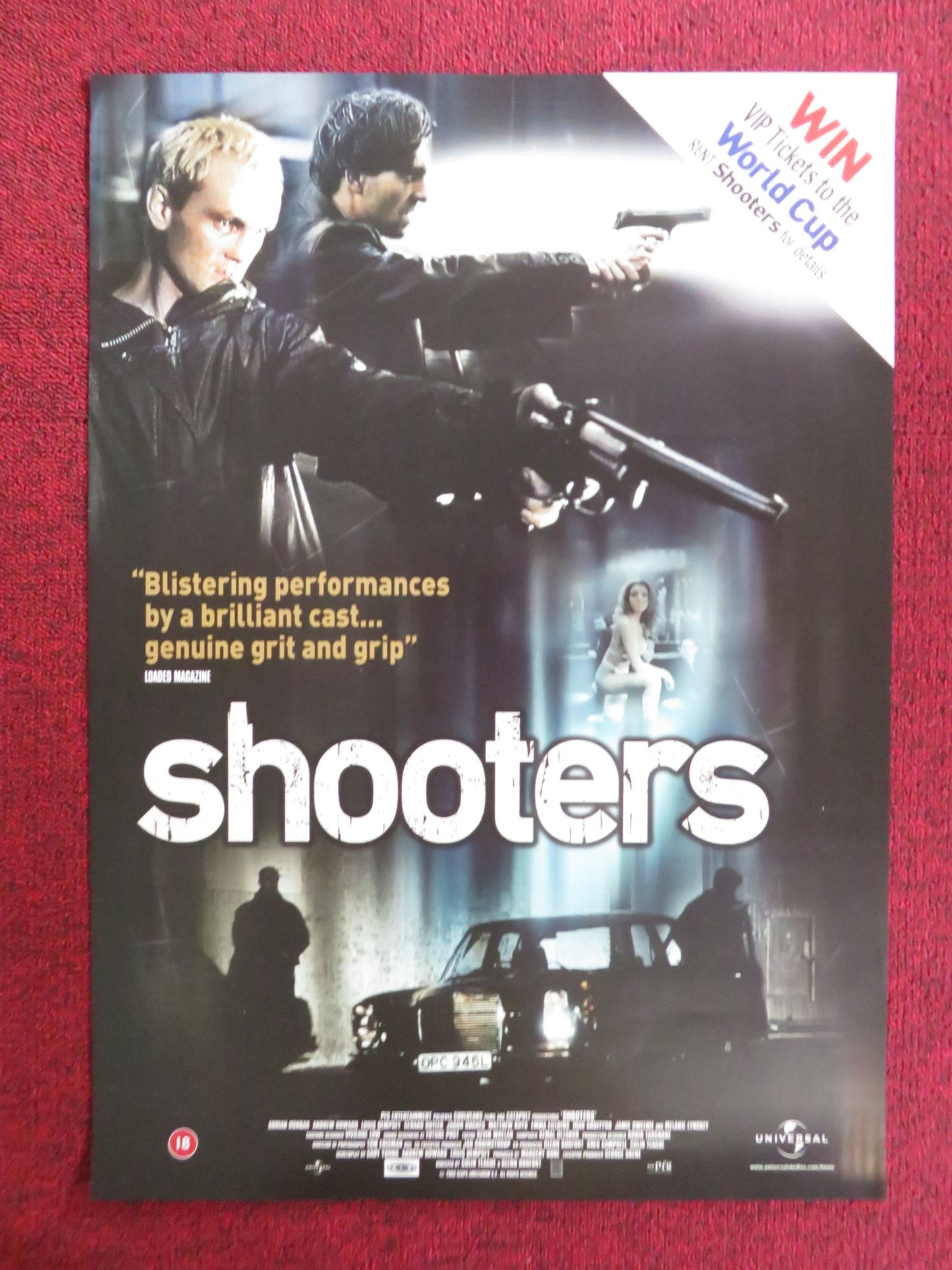 SHOOTERS VHS VIDEO POSTER ADRIAN DUNBAR GERARD BUTLER 2000