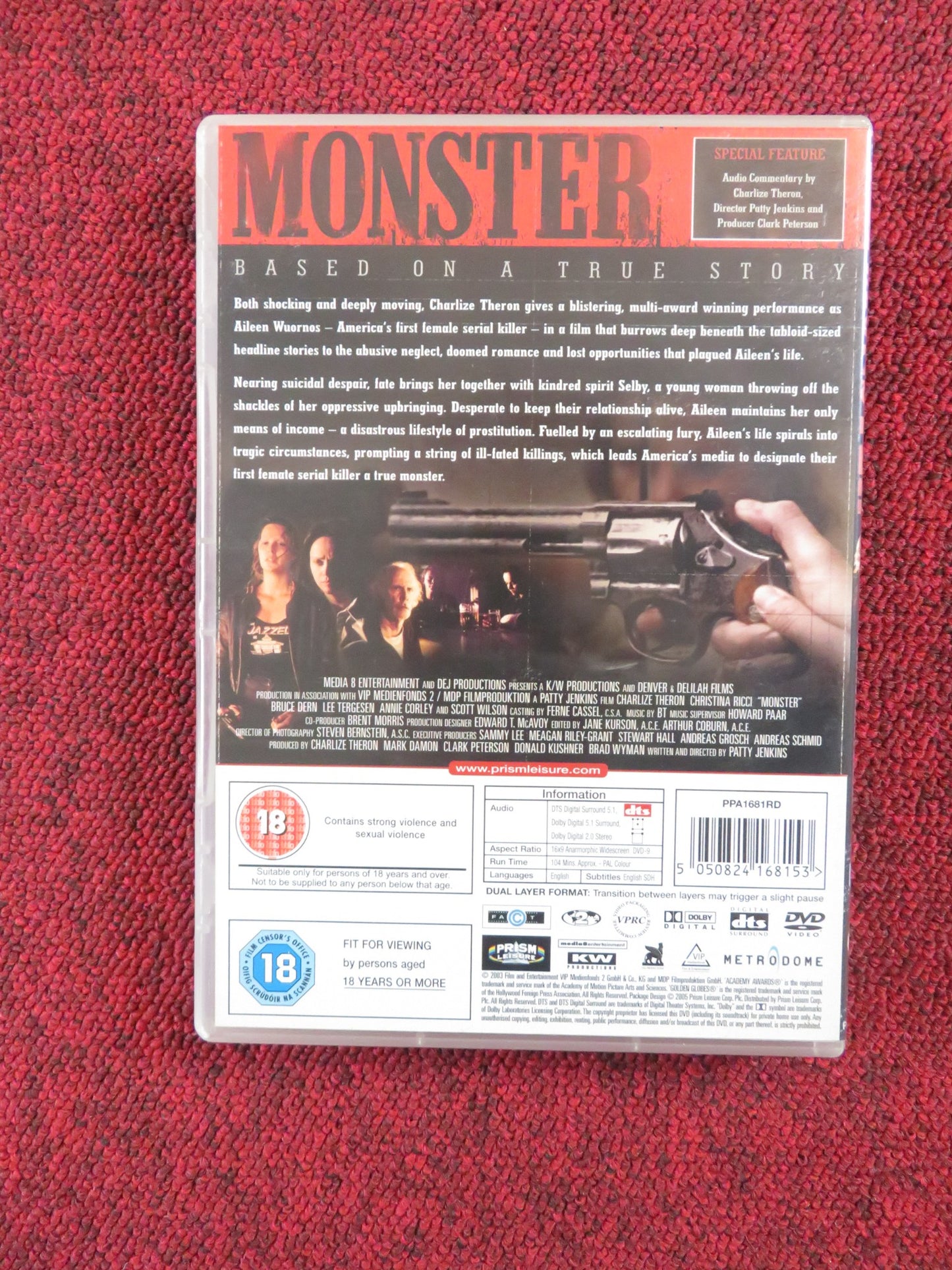 MONSTER (DVD) CHARLIZE THERON CHRISTINA RICCI 2003 REGION 2