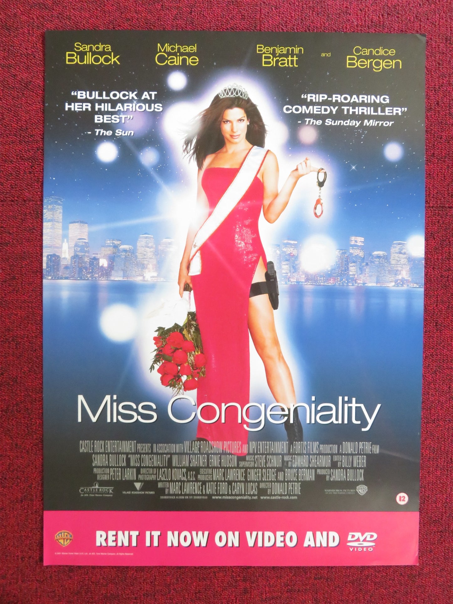 MISS CONGENIALITY DVD & VHS VIDEO POSTER SANDRA BULLOCK MICHAEL CAINE 2000