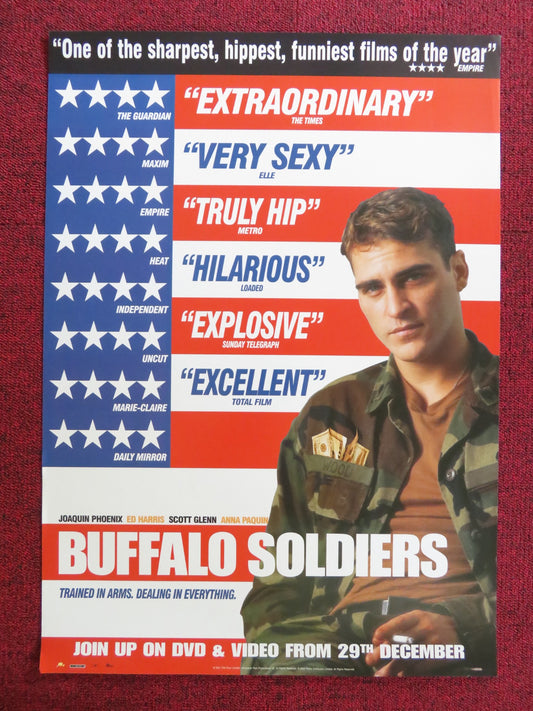 BUFFALO SOLDIERS DVD & VHS VIDEO POSTER JOAQUIN PHOENIX ED HARRIS 2001
