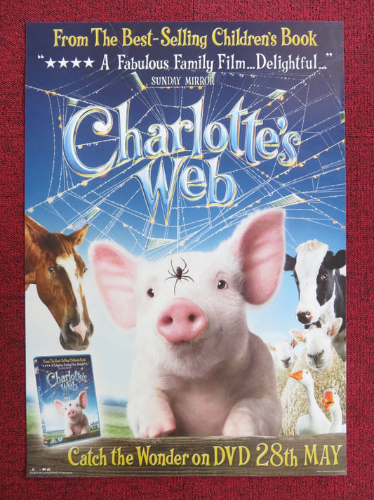 CHARLOTTE'S WEB DVD POSTER DAKOTA FANNING JULIA ROBERTS 2007