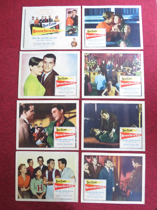 BECAUSE THEY'RE YOUNG US LOBBY CARD FULL SET DICK CLARK MICHAEL CALLAN 1960