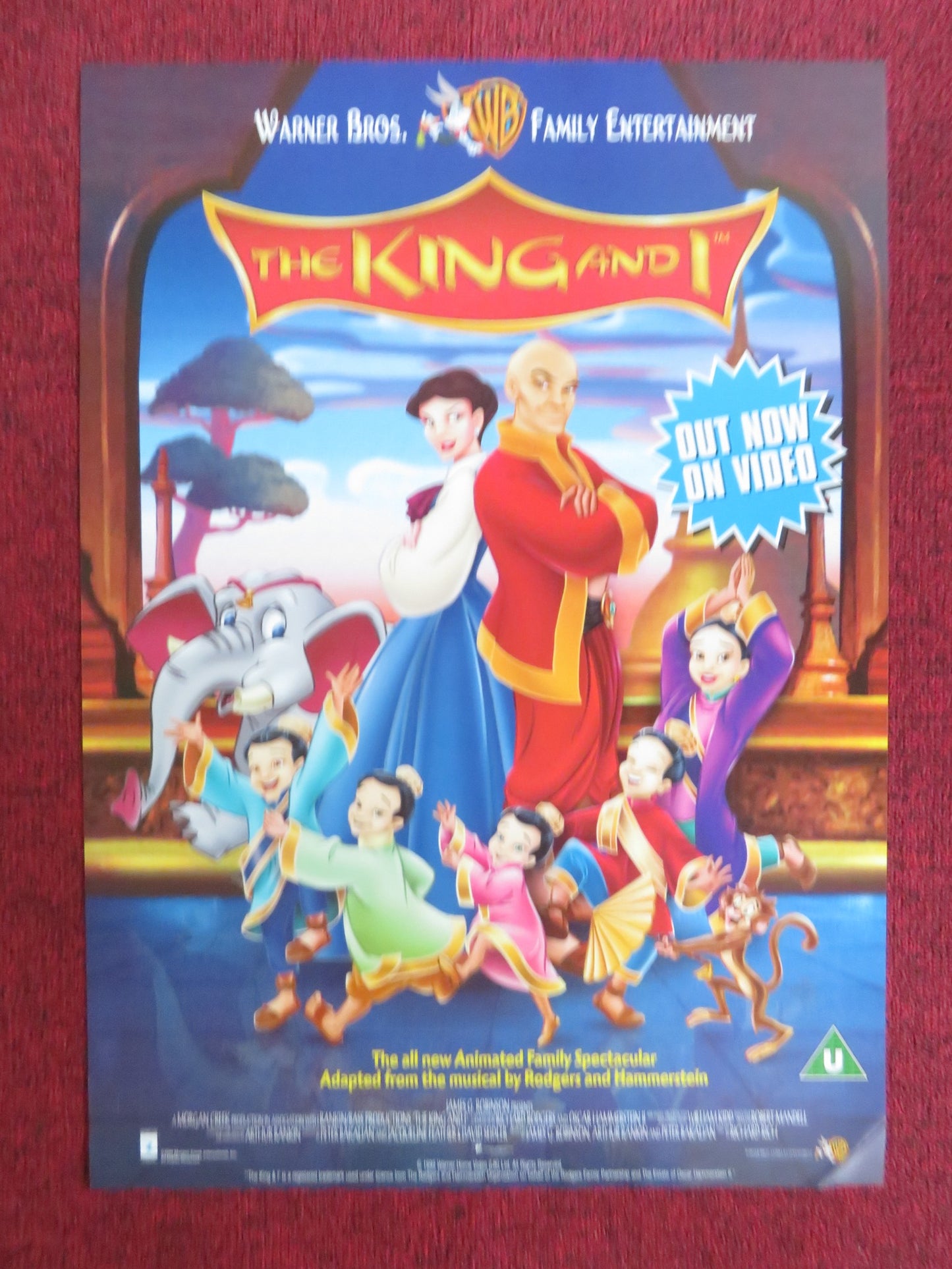 THE KING AND I VHS VIDEO POSTER MIRANDA RICHARDSON CHRISTIANE NOLL 1999