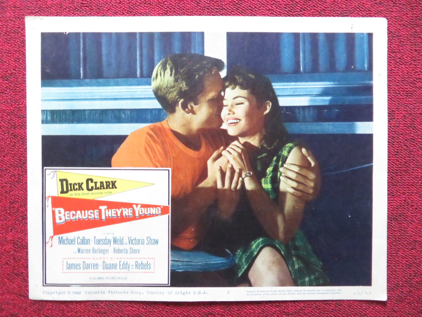 BECAUSE THEY'RE YOUNG US LOBBY CARD FULL SET DICK CLARK MICHAEL CALLAN 1960