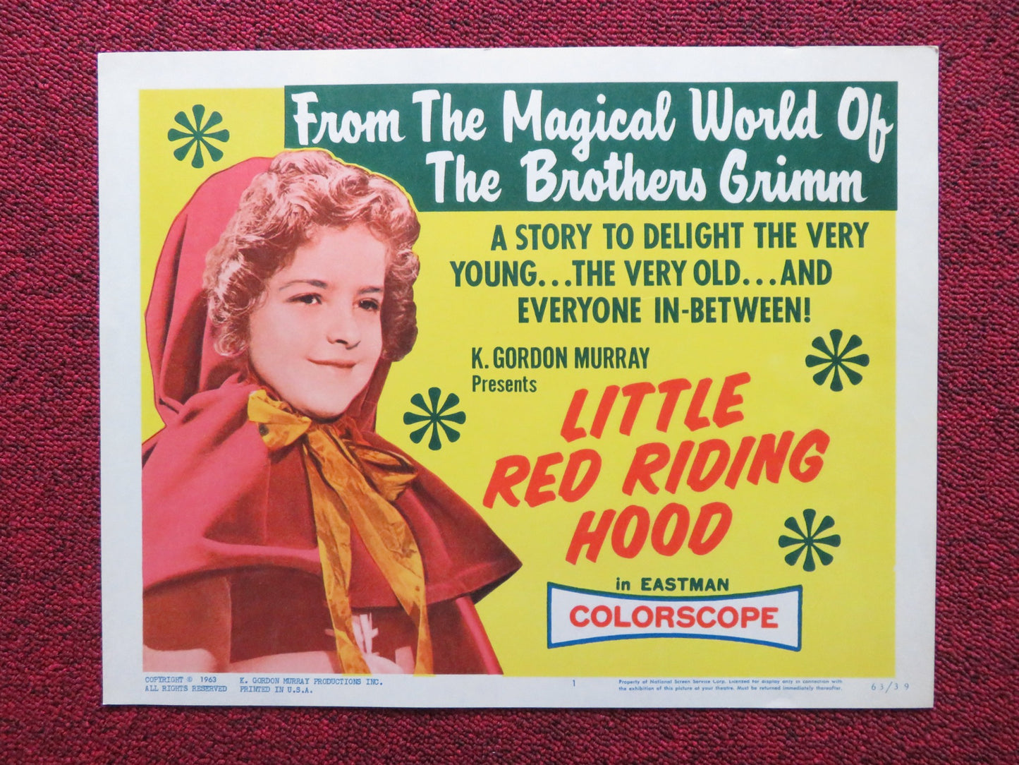 LITTLE RED RIDING HOOD US LOBBY CARD SET K. GORDON MURRAY MARIA GRACIA 1963