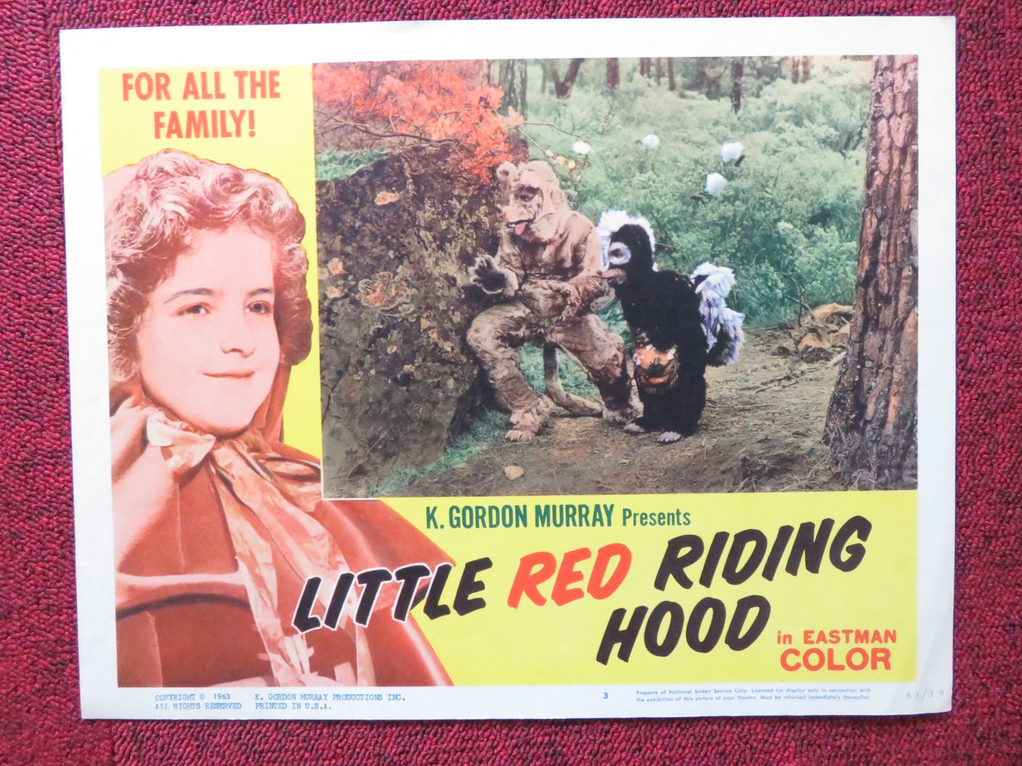 LITTLE RED RIDING HOOD US LOBBY CARD SET K. GORDON MURRAY MARIA GRACIA 1963