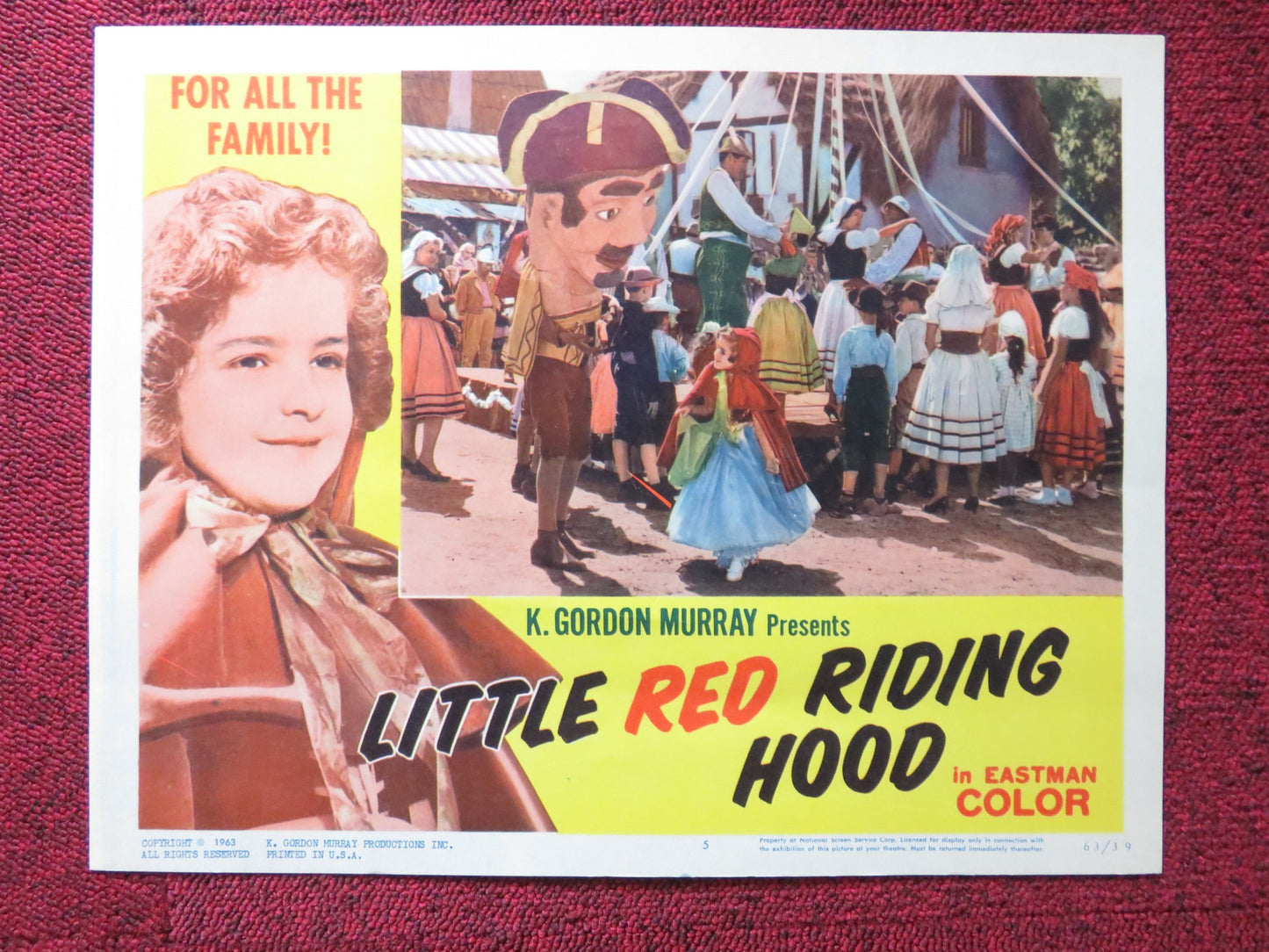 LITTLE RED RIDING HOOD US LOBBY CARD SET K. GORDON MURRAY MARIA GRACIA 1963