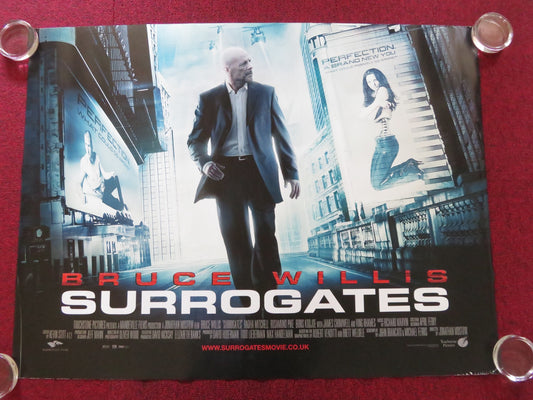 SURROGATES UK QUAD ROLLED POSTER BRUCE WILLIS RADHA MITCHELL 2009