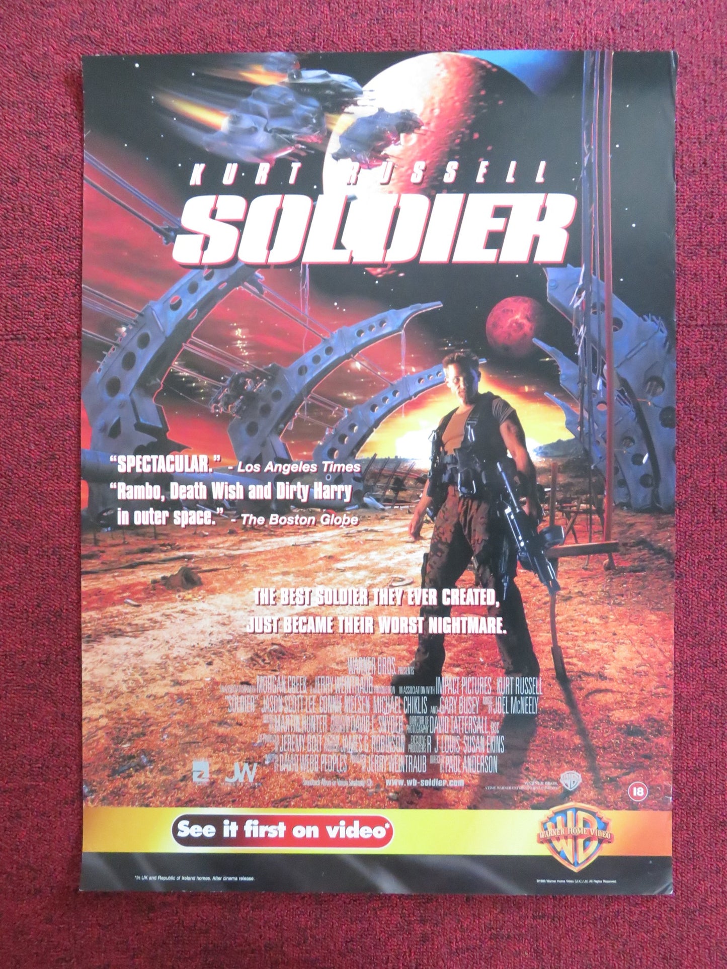 SOLDIER VHS VIDEO POSTER KURT RUSSELL JASON SCOTT LEE 1999