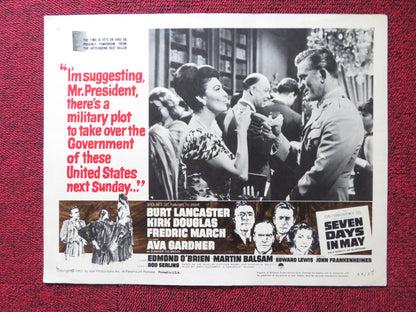 SEVEN DAYS IN MAY US LOBBY CARD FULL SET BURT LANCASTER KIRK DOUGLAS 1963