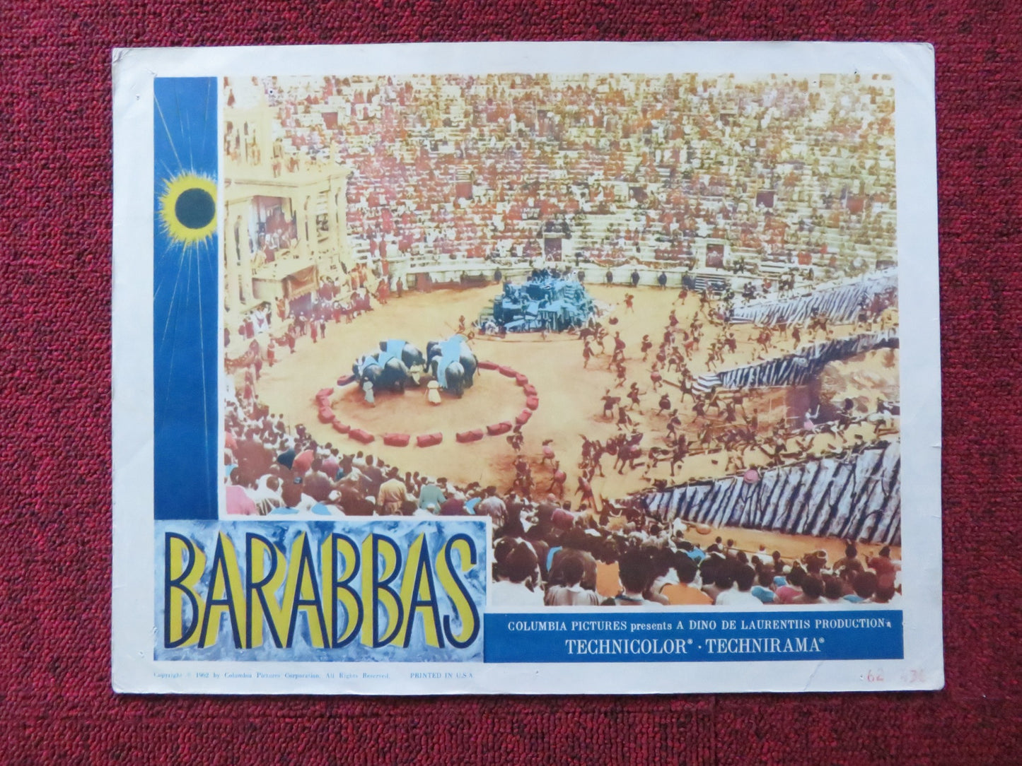 BARABBAS US LOBBY CARD FULL SET ANTHONY QUINN SILVANA MANGANO 1962