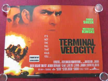 TERMINAL VELOCITY UK QUAD ROLLED POSTER CHARLIE SHEEN NASTASSJA KINSKI 1994