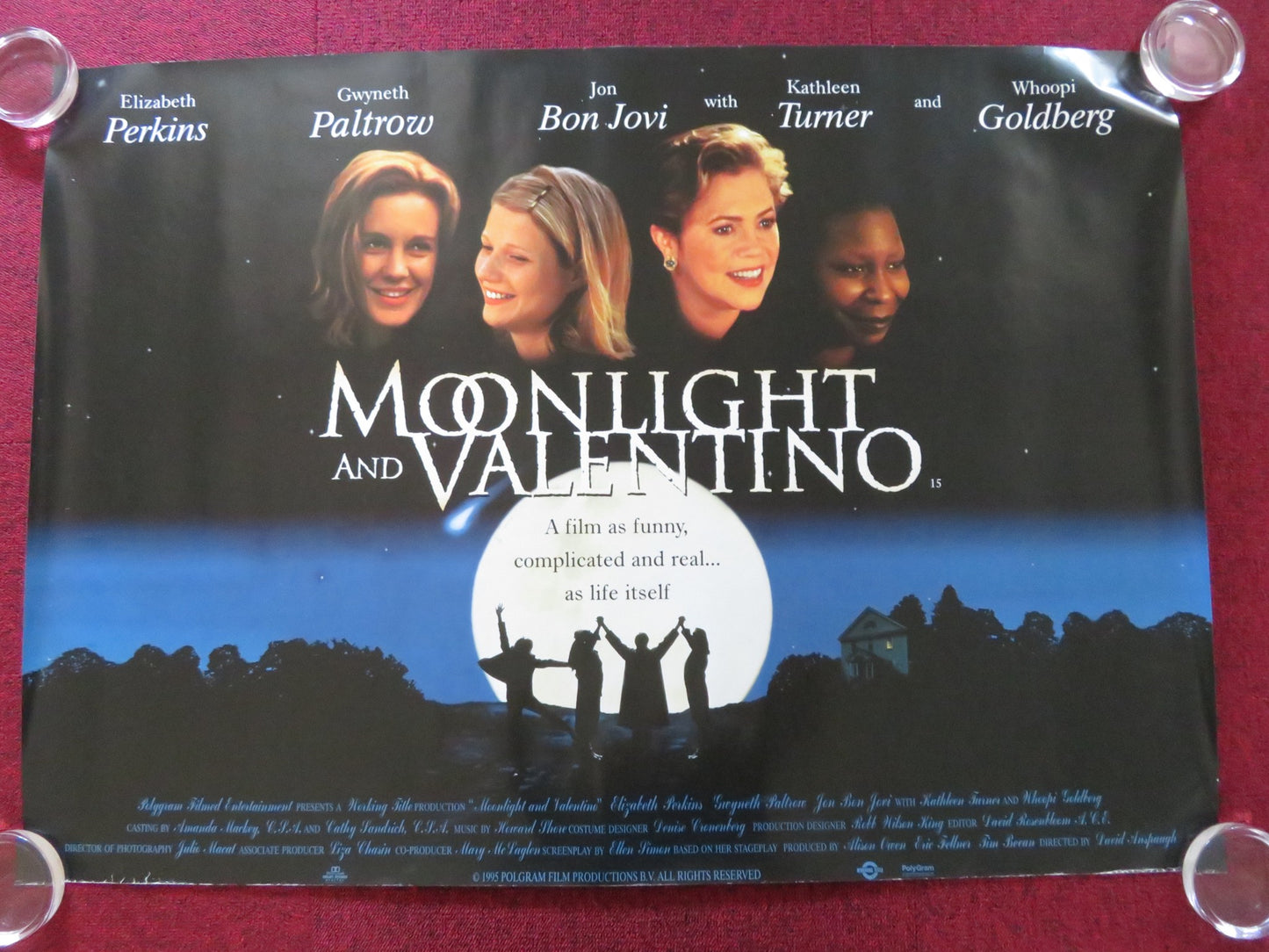 MOONLIGHT AND VALENTINO UK QUAD ROLLED POSTER ELIZABETH PERKINS GOLDBERG 1995