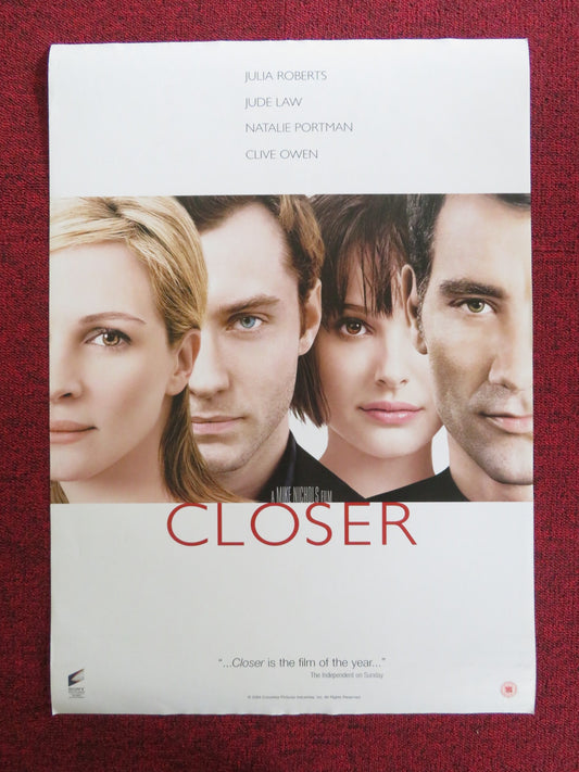 CLOSER VHS VIDEO POSTER JULIA ROBERTS JUDE LAW 2004