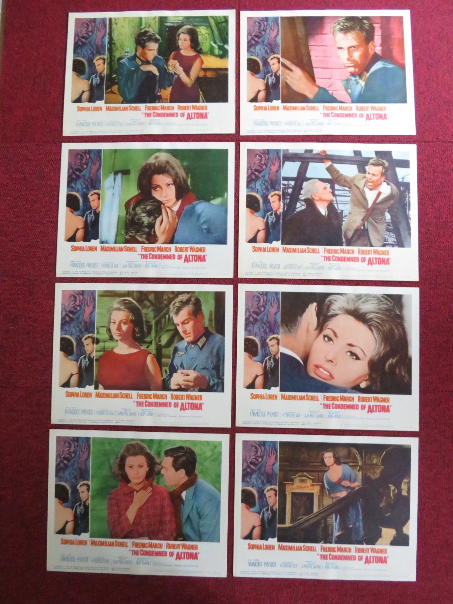 THE CONDEMNED OF ALTONA US LOBBY CARD FULL SET SOPHIA LOREN M. SCHELL 1963