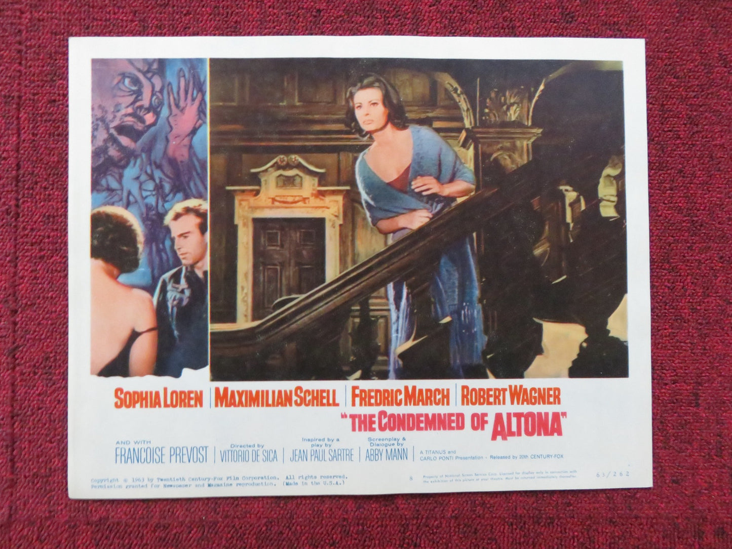 THE CONDEMNED OF ALTONA US LOBBY CARD FULL SET SOPHIA LOREN M. SCHELL 1963